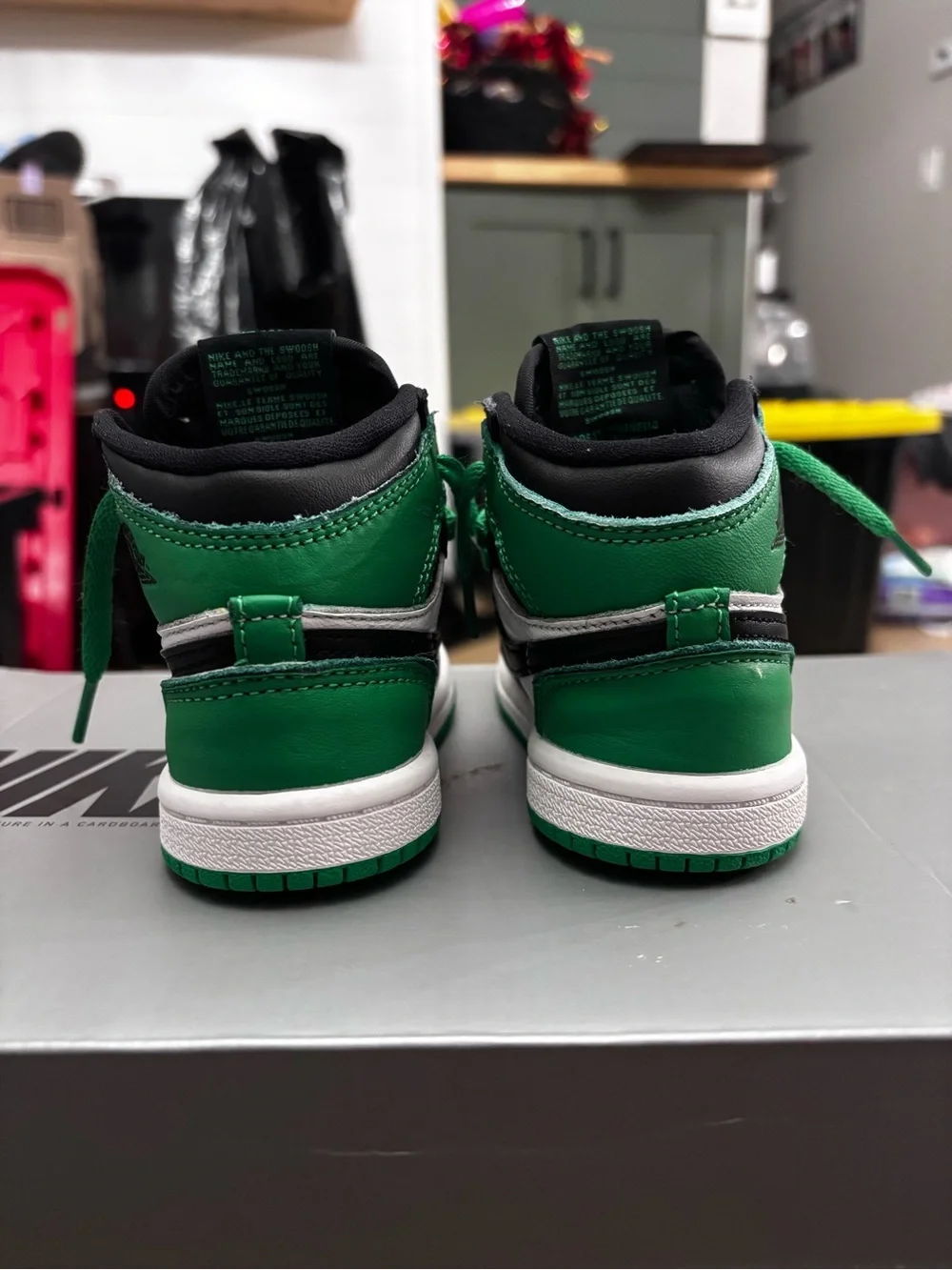 Nike Kids Sneakers Black White Green High-Top